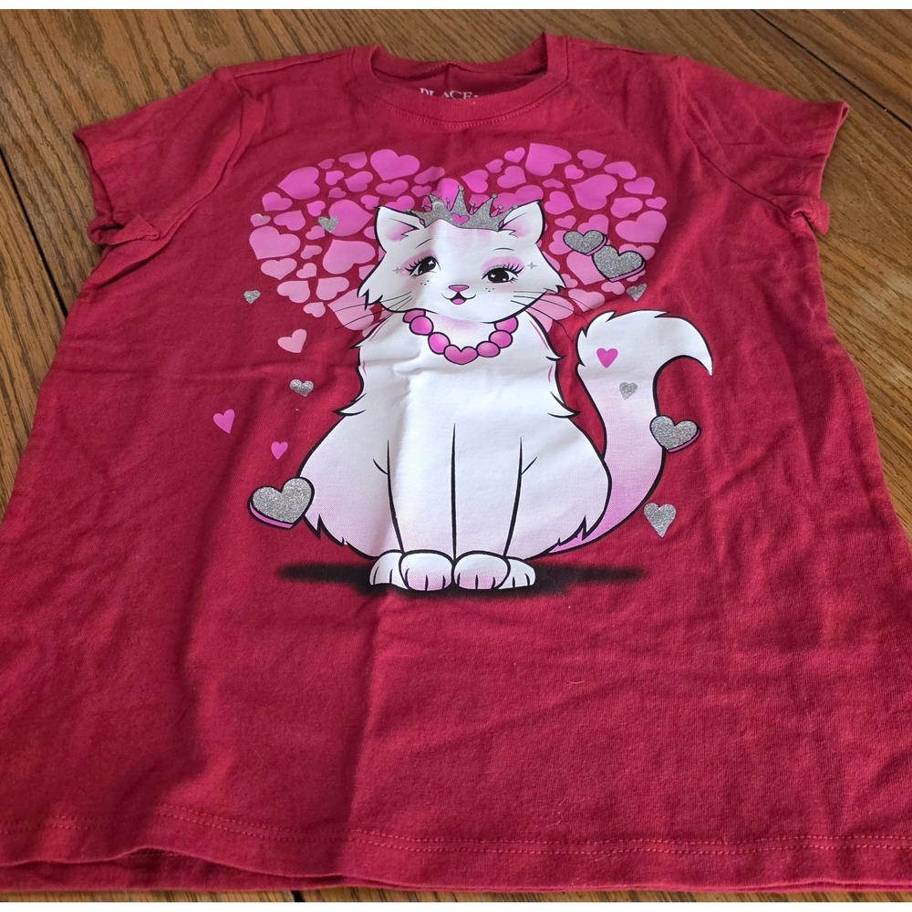 Girls Kitty Kat Valentine's‎ Day Shirt